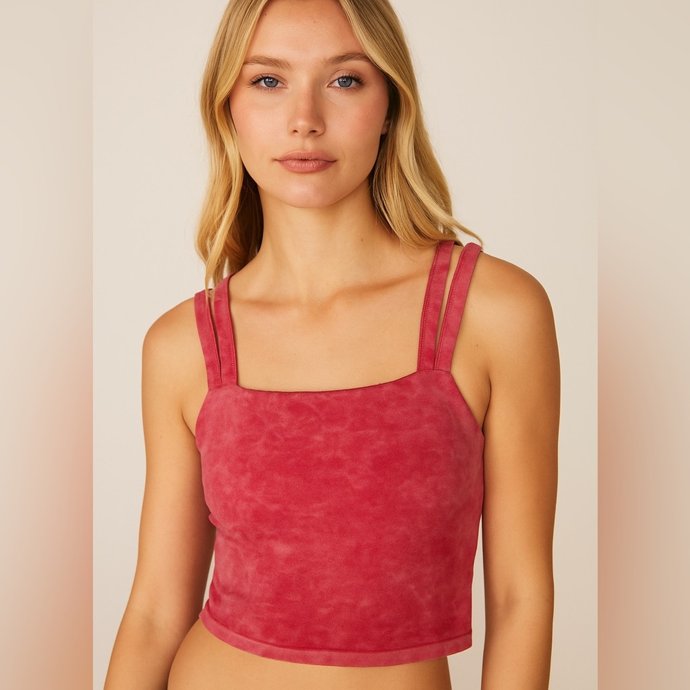 Altar’d State Revival Women's Pink Double Strap Top